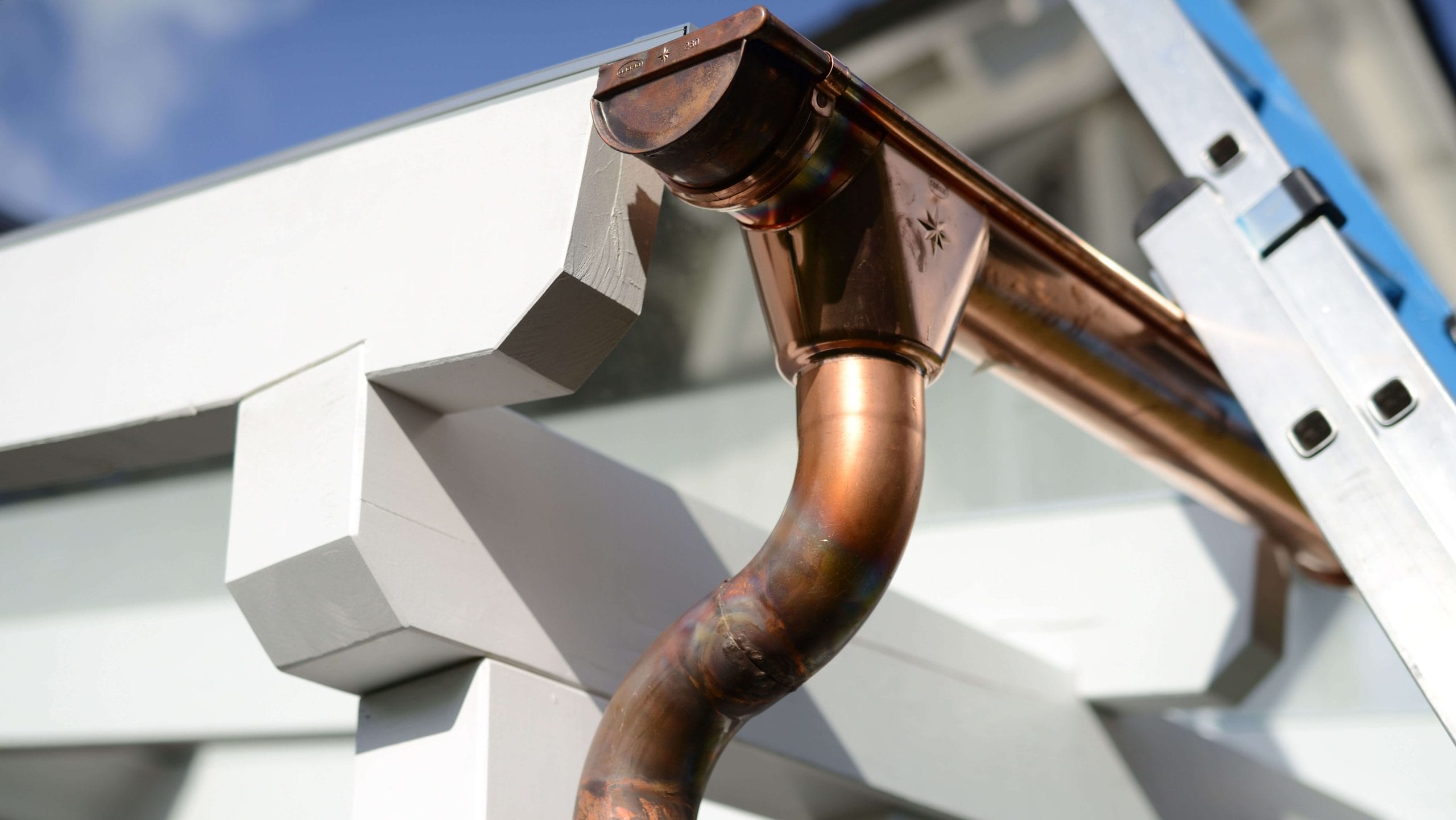 High-end copper gutters with a seamless design for residential properties in Virginia Beach